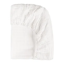 All-Stages Midi Crib Sheet in GOTS Certified Organic Muslin Cotton in White