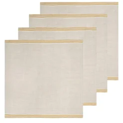 Alsace Natural Napkins in Natural & Mustard, Set of 4