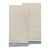 Alsace Natural Tea Towels in Natural & Blue, Set of 2