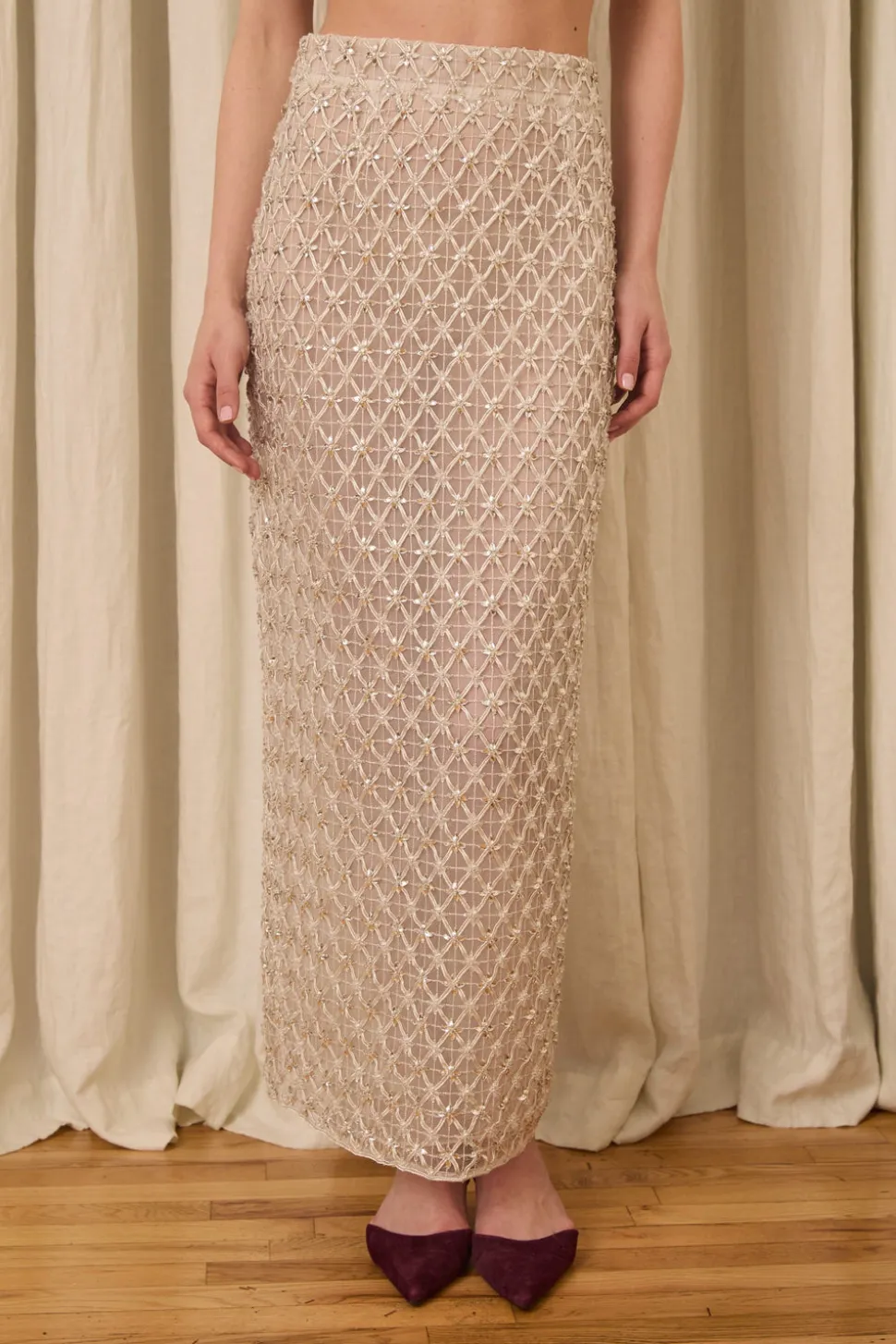 Amah Pencil Skirt in Crystal Lattice