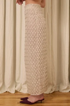 Amah Pencil Skirt in Crystal Lattice