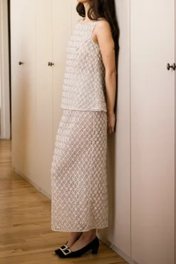 Amah Pencil Skirt in Crystal Lattice