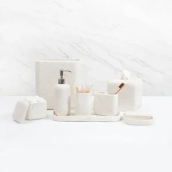 Aman Waste Basket in Ivory