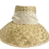 Amaryllis Sun Hat With Antique Eyelet Scalloped Lace Ribbon