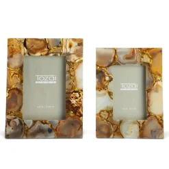 Amber Agate Photo Frame Includes, Set of 2
