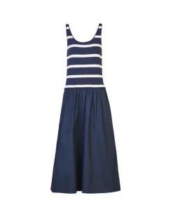 Amber Dress in Maritime Blue & Cream Stripe