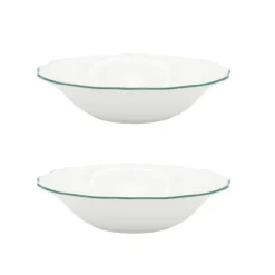 Amelie Forest Green Set of 2, 9" Soup / Pasta Bowl