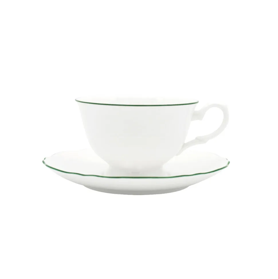 Amelie Forest Green Tea Cup & Saucer
