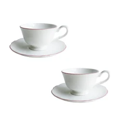 Amelie Roseate Set of 2, Espresso Cups & Saucers