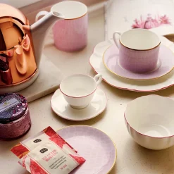 Amelie Roseate Set of 2, Espresso Cups & Saucers