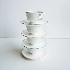 Amelie Royal Blue Set of 2, Espresso Cups & Saucers