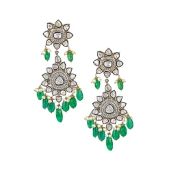 Ananya Diamond and Emerald Earrings