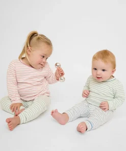 Andy Baby Legging in Dusty Seafoam Mini Stripe