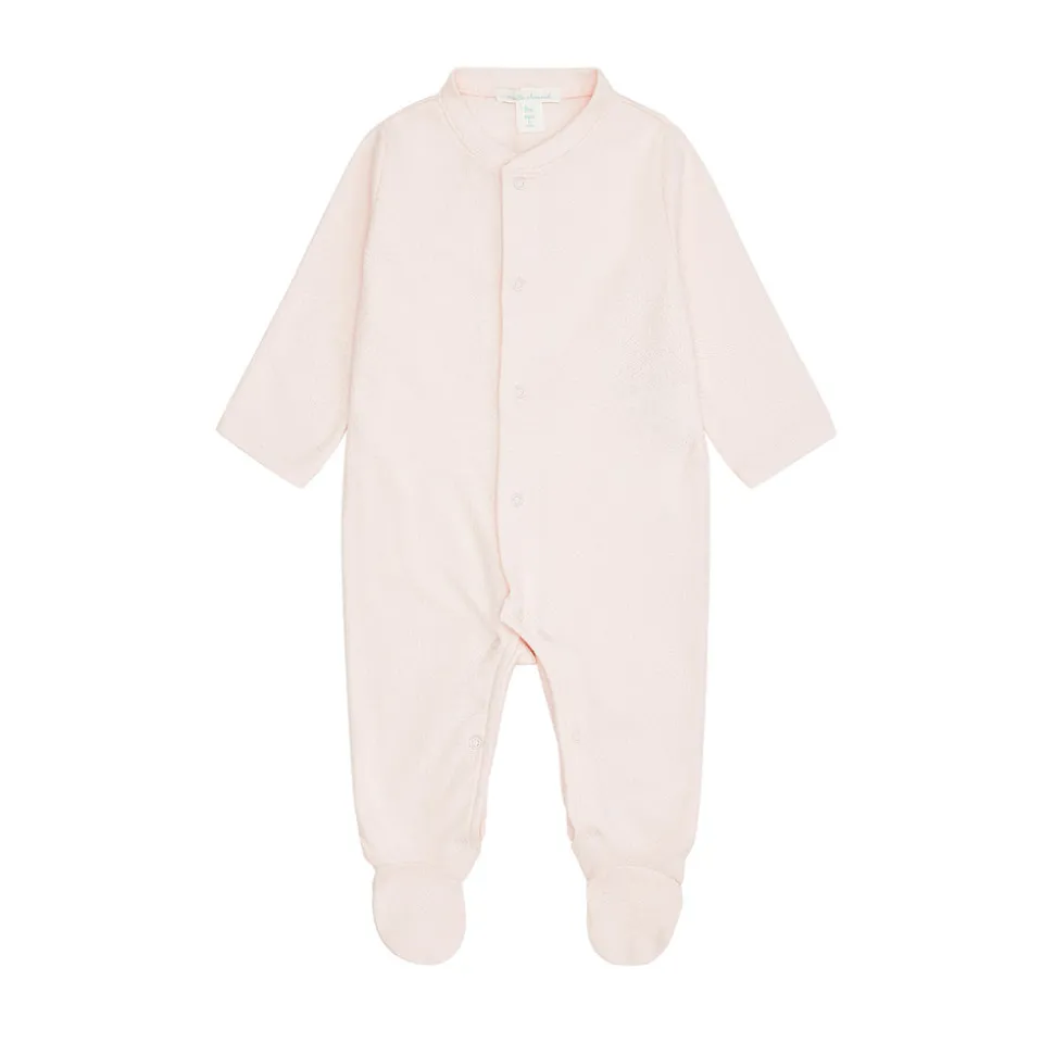 Angel Wing Pointelle Sleepsuit in Pink