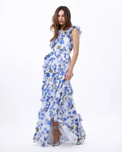 Angela Gown in Ivory & Bellflower