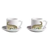 Animaux de la Savane Pair of Espresso Cups & Saucers, Crocodile