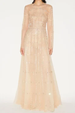 Anissa Gown Nude Embellished Tulle