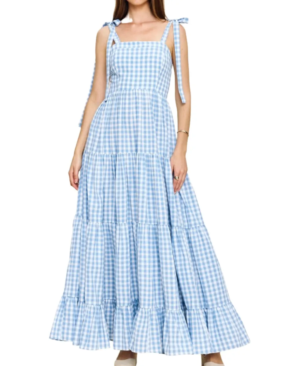 Anna Dress in Blue Gingham