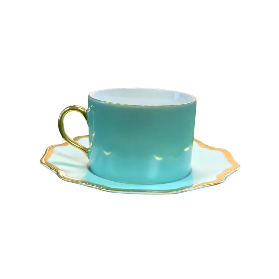 Anna's Palette Tea Saucer in Aqua Green