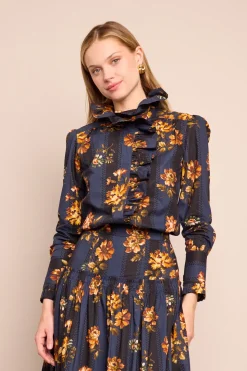 Anne Blouse in Amour Flora Navy