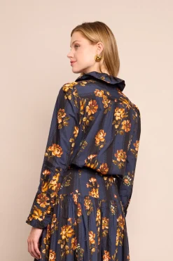 Anne Blouse in Amour Flora Navy