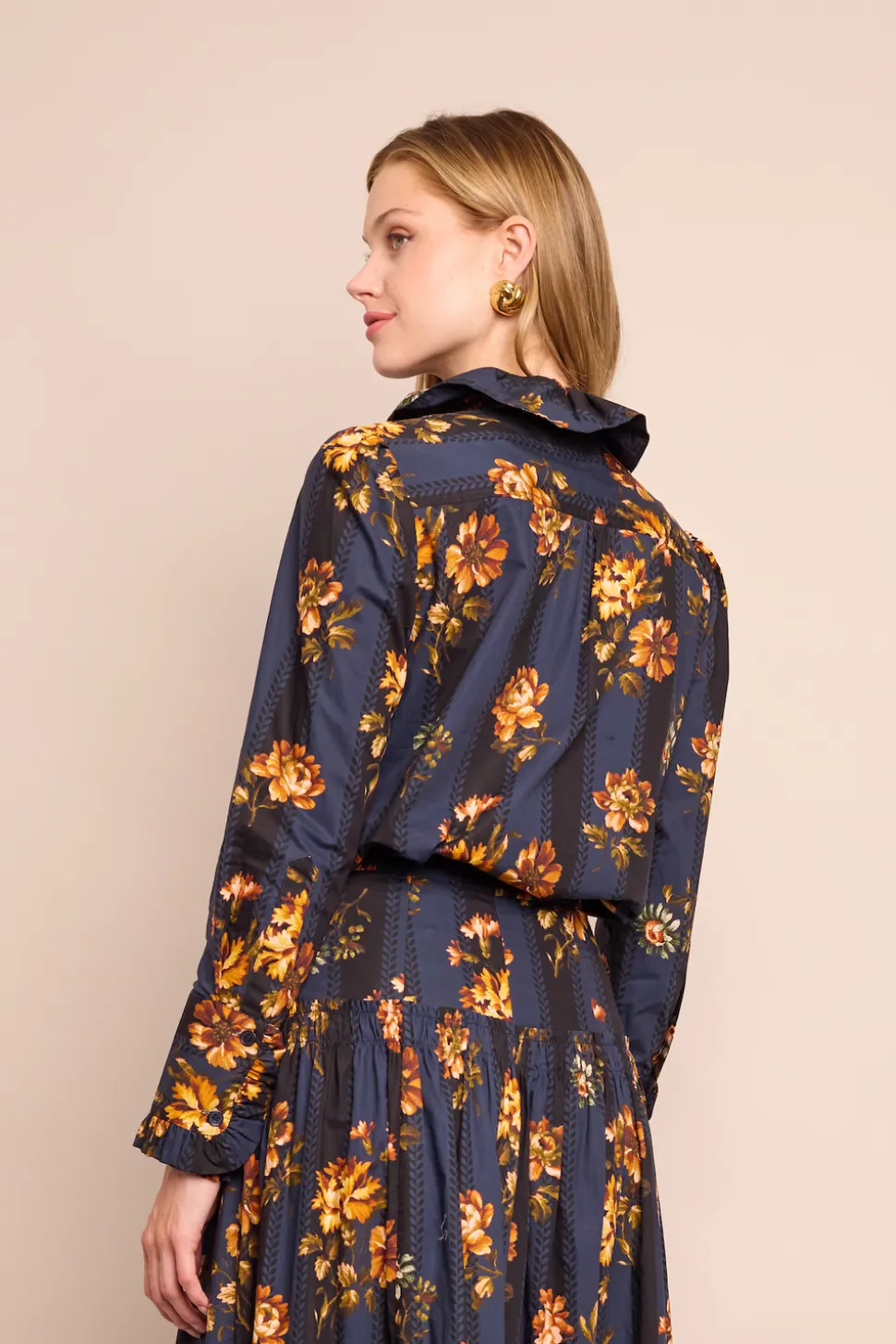 Anne Blouse in Amour Flora Navy