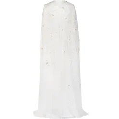 Anne Cape in Ivory with Wildflower Clusters