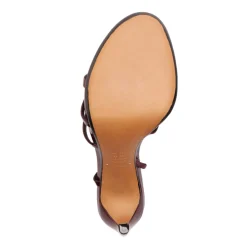 Annie Curve Patent Sandal in Vino
