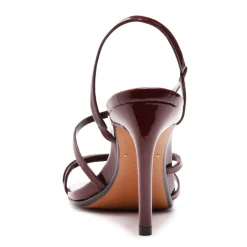 Annie Curve Patent Sandal in Vino