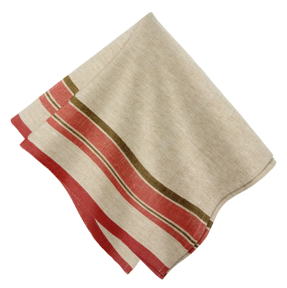 Antibes Napkin in Natural & Sherbert, Set of 4