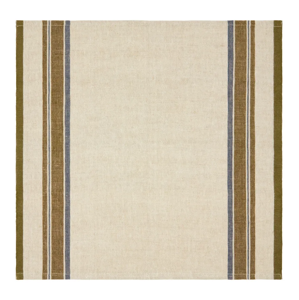 Antibes Napkin in Natural & Green, Set of 4