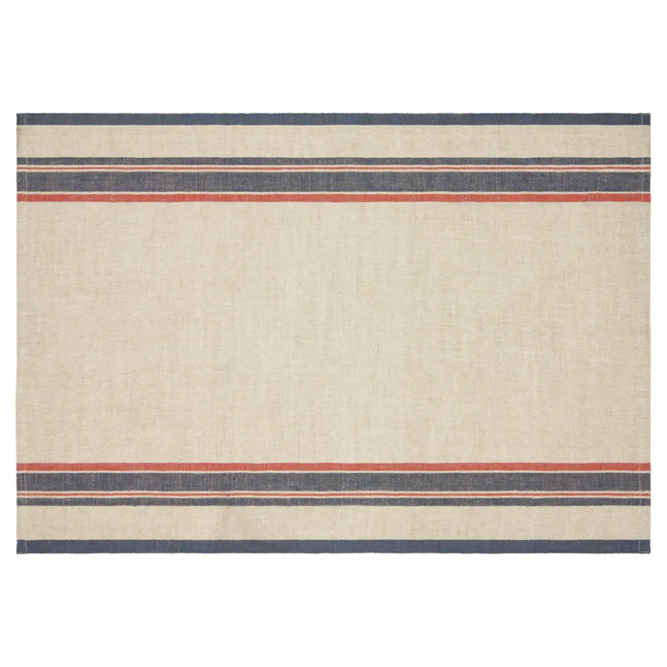 Antibes Tea Towels in Natural & Red, Set of 2