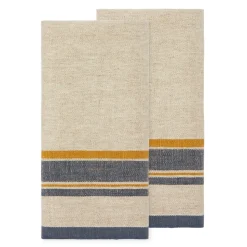 Antibes Tea Towels in Natural & Blue, Set of 2