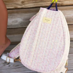 Antique Floral Coated Tennis Bag