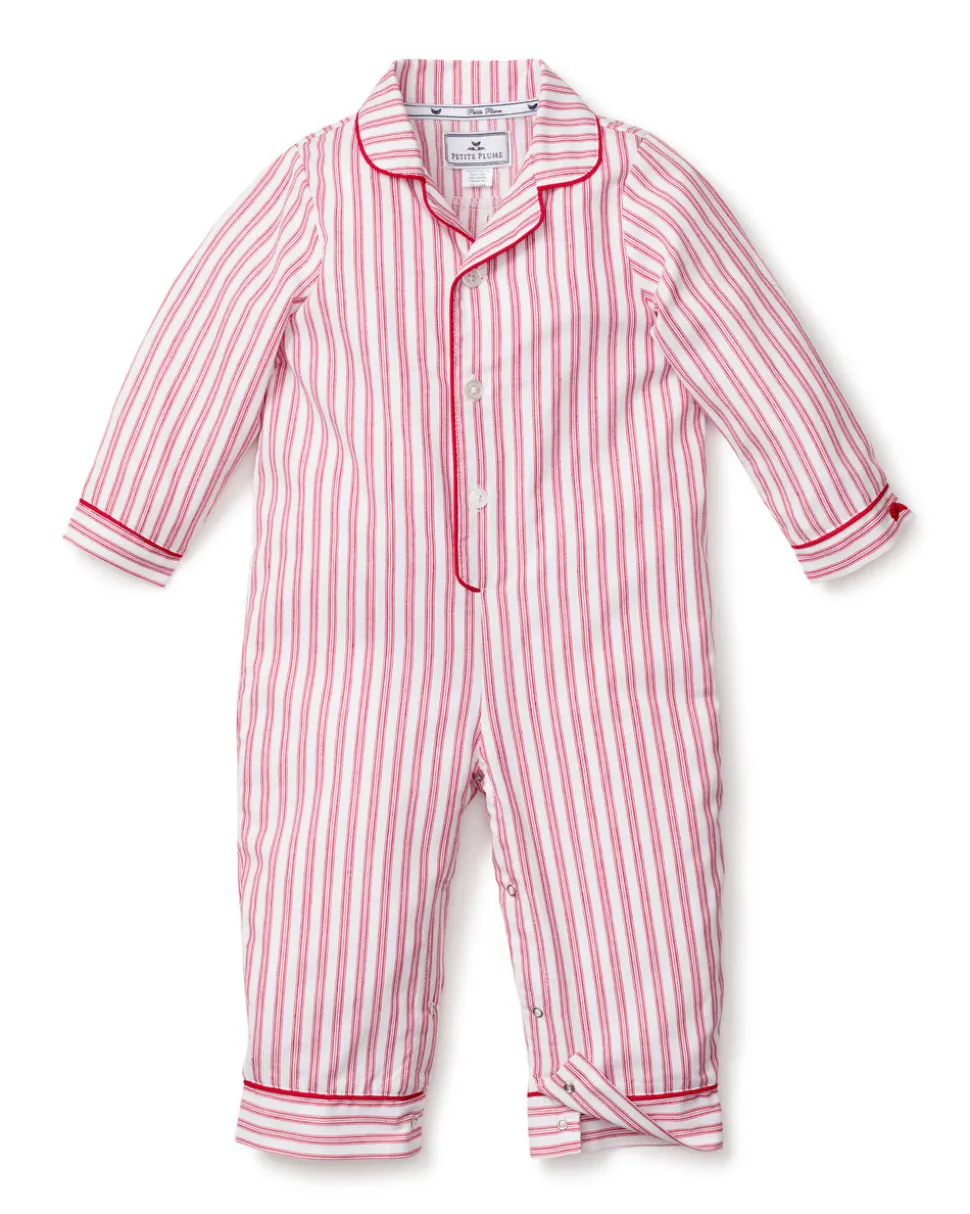 Antique Red Ticking Romper