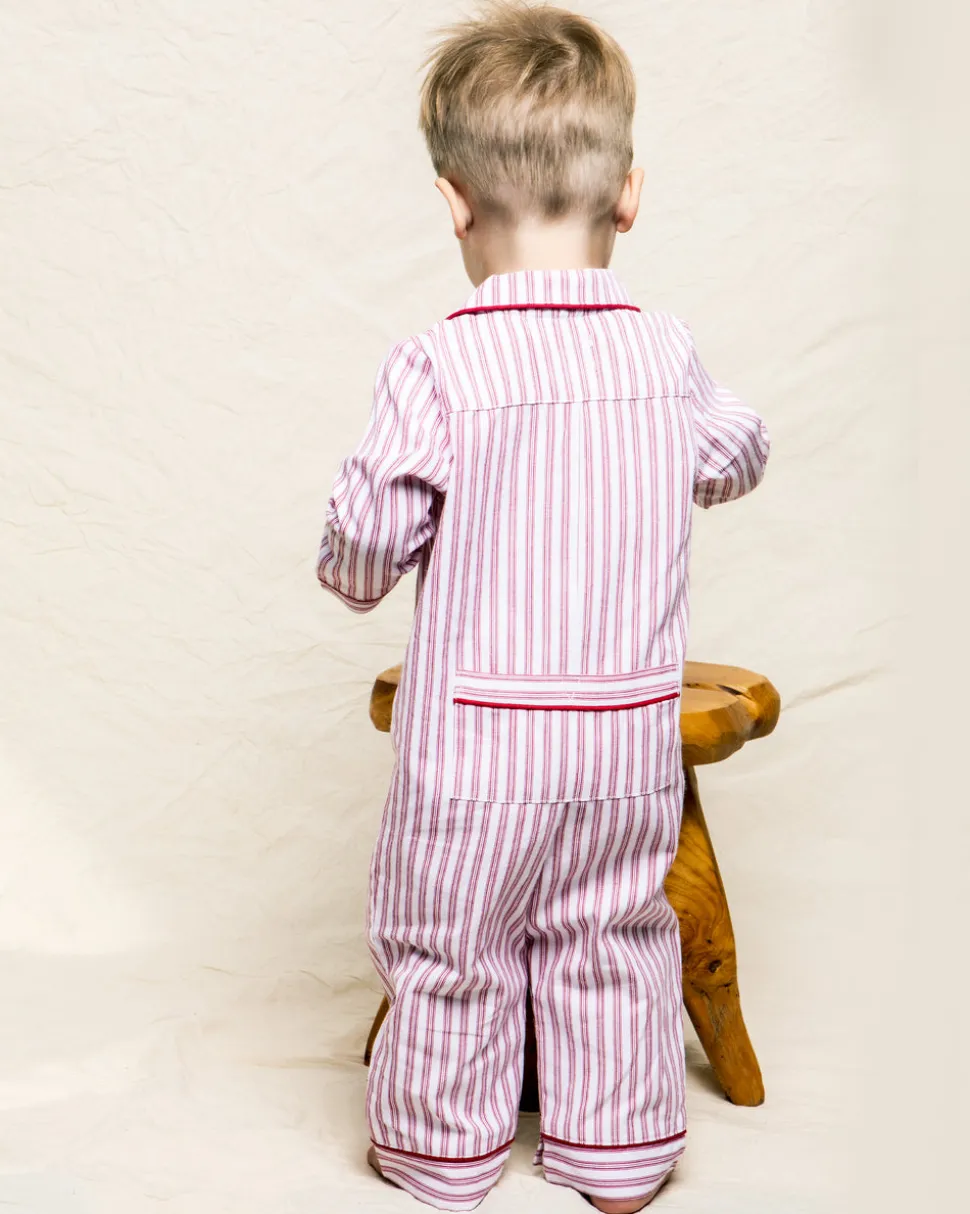 Antique Red Ticking Romper