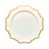 Antique White Dessert in Gold Rim