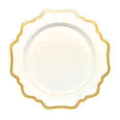 Antique White Dinner in Gold Rim