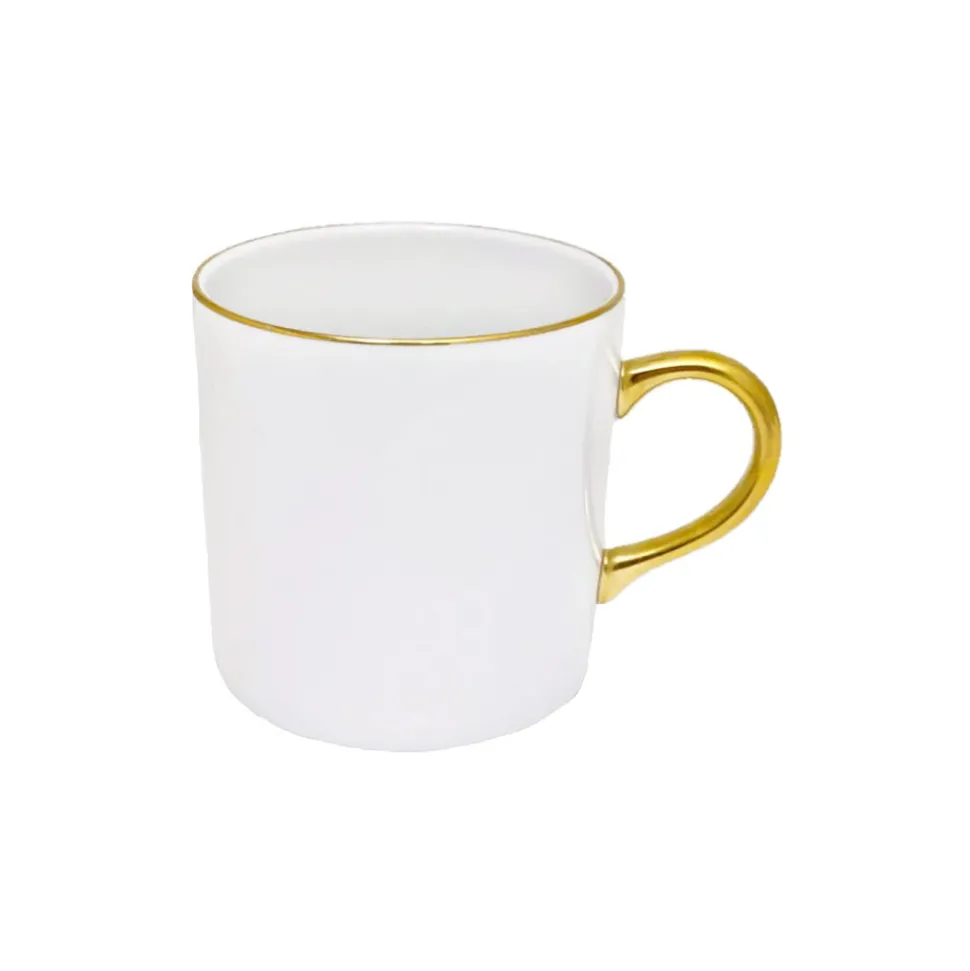 Antique White Mug in Gold Rim