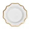 Antique White Rim Soup in Gold Rim