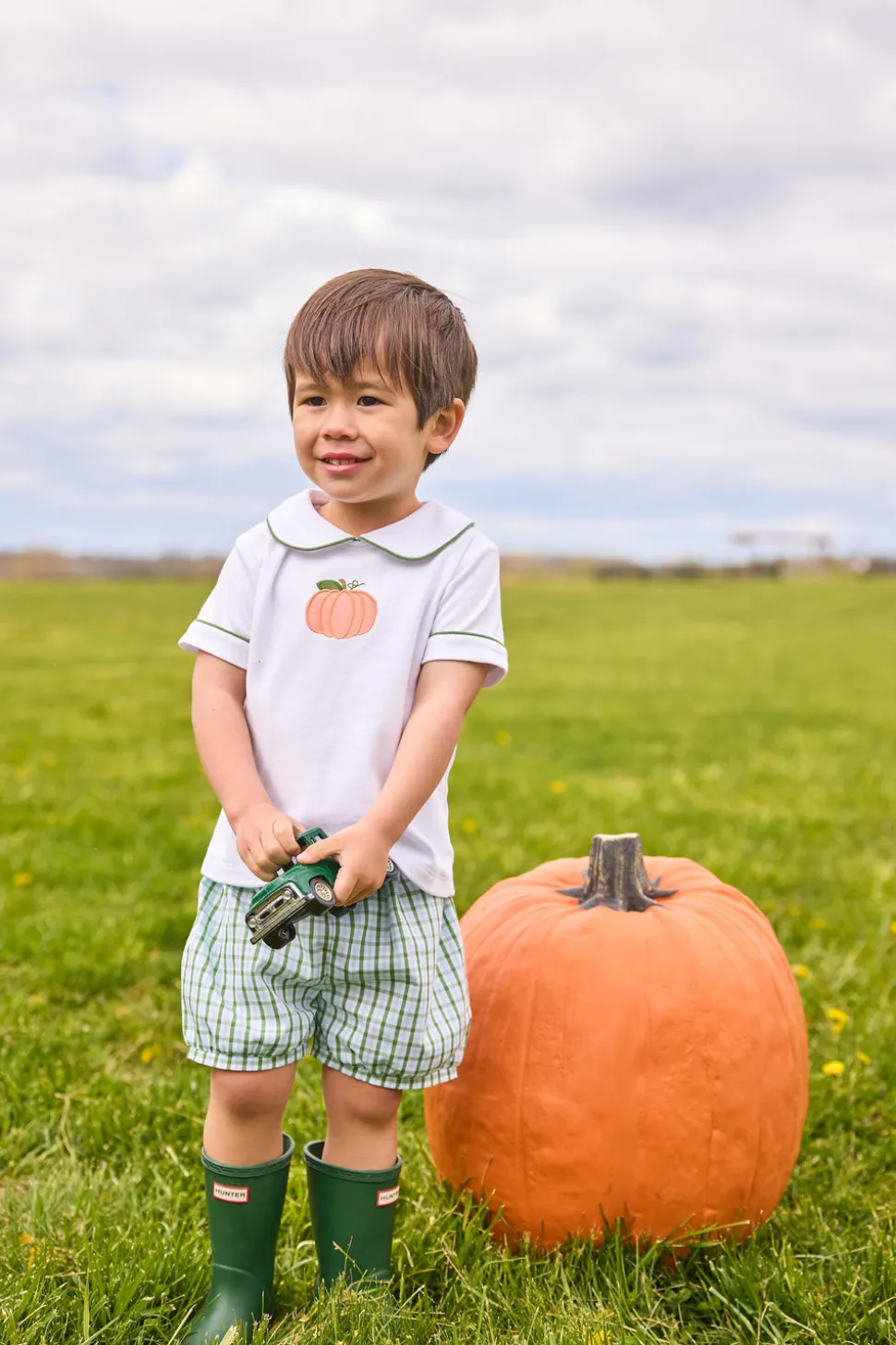Applique Peter Pan Banded Short Set in Pumpkin