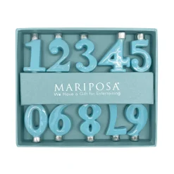 Aqua Candle Number Holder Set