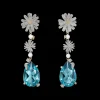 Aqua Daisy Drop Earrings