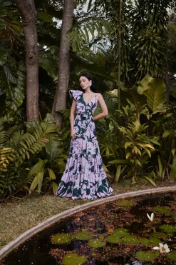 Aracea Dress in Cattleya Lavender Print