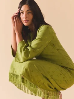 Ariana Dress in Olive Chartreuse