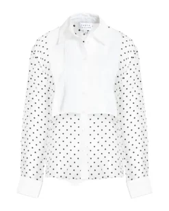 Arielle Top in Cream, Black & Optic White