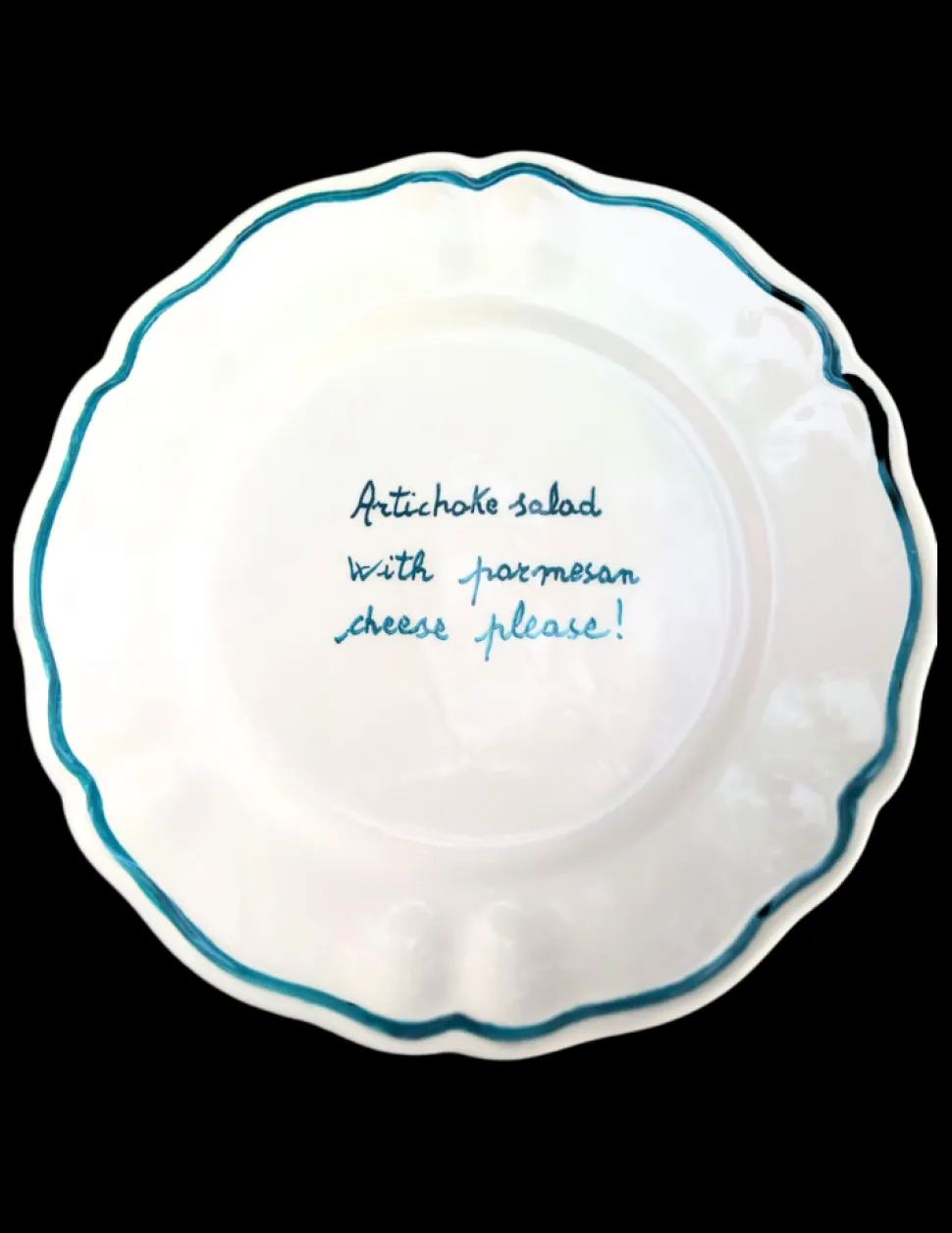 Artichoke Salad with Parmesan Cheese Please Scalloped Plate, Set of 6