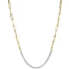 Ascending Diamonds Tennis Necklace on Rectangular Chain