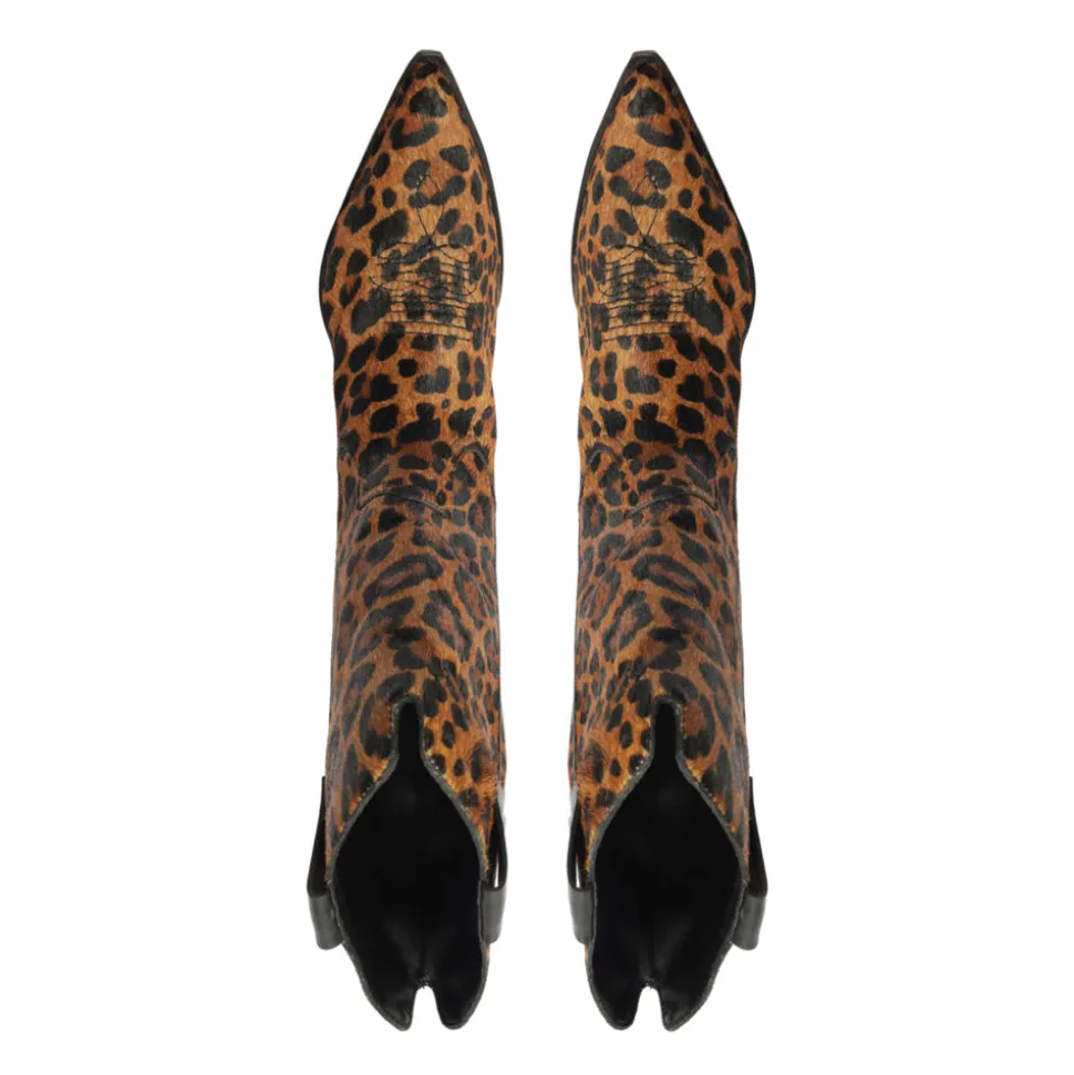 Ashley Hair Calf Bootie in Leopard