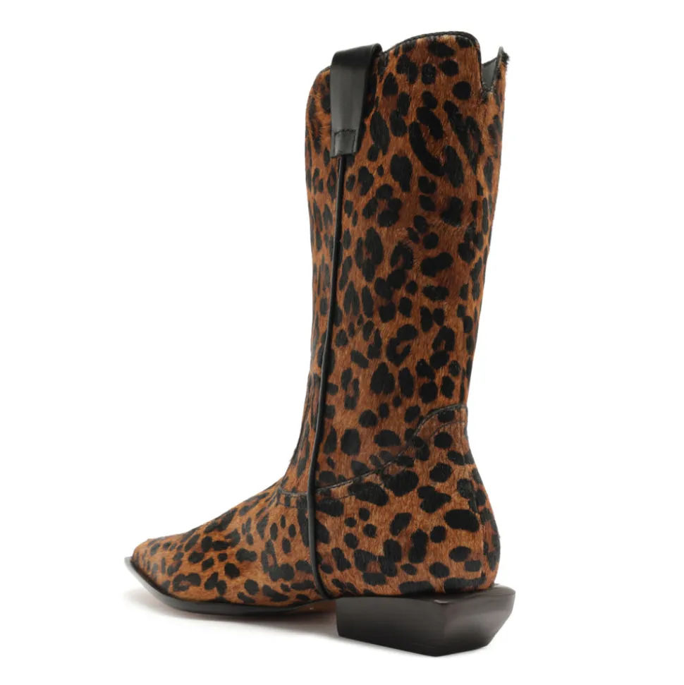 Ashley Hair Calf Bootie in Leopard